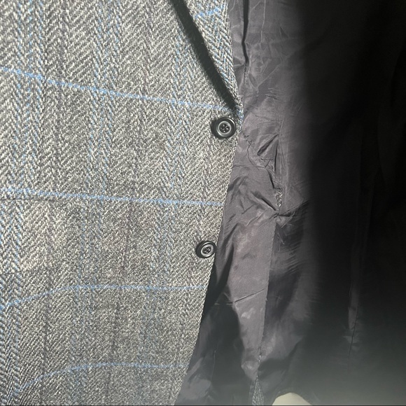 🌻SOLD Hickey Freeman Herringbone Gray Tweed Blazer Sport Coat Jacket Unisex - Picture 4 of 8